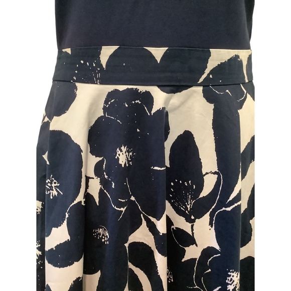 MIUSOL CLASSIC SLEEVELESS  NAVY BLUE AND WHITE FLORAL DRESS S - Picture 3 of 10